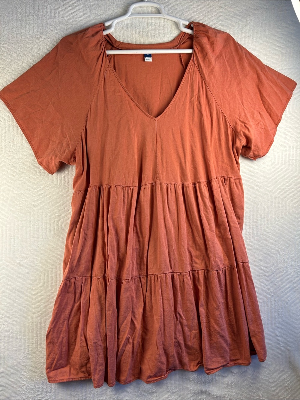 Old Navy Rust-Tone Tiered V-Neck Tunic